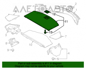 Capacul portbagajului din spate al Mazda CX-9 16- este negru.