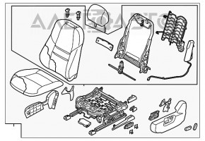 Водительское сидение Mazda CX-9 16- без airbag, кожа черн