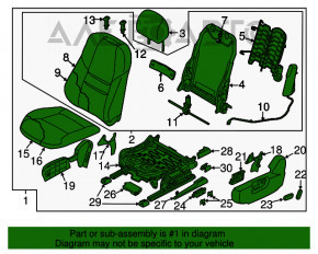 Scaun sofer Mazda CX-9 16- cu airbag, electric, incalzit, piele, bej