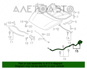 Cablu de deschidere a capotei Mazda CX-9 16