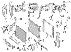 Rezervor de expansiune pentru răcire Mercedes GLA 14-20 fără capac