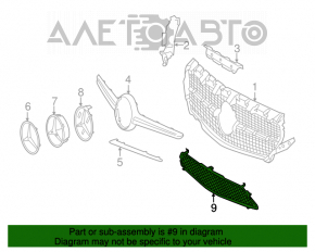 Grila inferioară a barei față Mercedes CLA 14-16 pre-restilizare