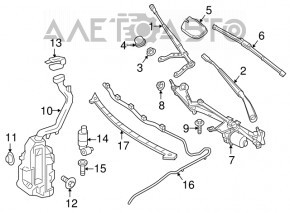 Rezervorul de spălare a parbrizului Mercedes CLA 14-19 fără capac nou OEM original