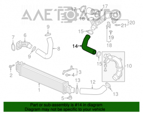 Furtunul intercoolerului stânga al treilea Honda Accord 18-221.5T cu anvelope.