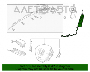 Airbagul pentru scaunul drept al Honda Accord 18-22.