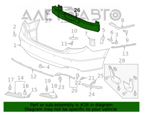 Amplificatorul pentru bara spate a modelului Honda Accord 18-22, nou, neoriginal