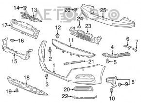 Suportul de montare a bara fata, aripa stanga pentru Honda Accord 18-22, nou, neoriginal.