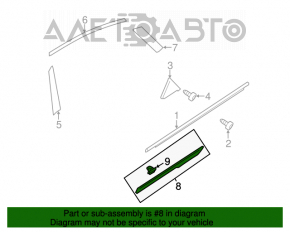 Capac usa spate inferioara stanga Hyundai Sonata 11-15 crom hibrid, prinderea este rupta.