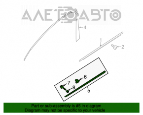 Capac usa fata stanga inferioara Hyundai Sonata 11-15 crom, suport rupt.