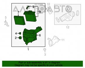 Corpul filtrului de aer dreapta pentru Infiniti G25 G35 4d 06-14