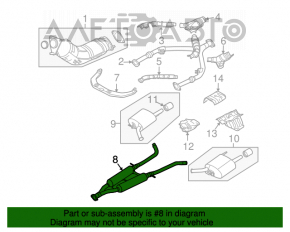 Traseul de evacuare intermediar pentru Infiniti G25 G35 G37 4d 07-14 2wd