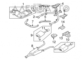 Traseul de evacuare intermediar pentru Infiniti G25 G35 G37 4d 07-14 2wd