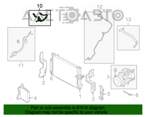 Tubul de aer condiționat din fier/cauciuc pentru Infiniti G25 G35 G37 4d 06-14.