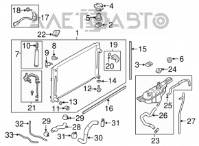 Radiator de răcire + condensator pentru Infiniti G25 G35 G37 4d 06-14