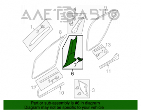 Capacul stâlpului central dreapta jos Infiniti G25 G35 G37 4d 06-14 negru