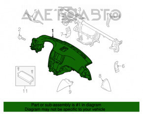 Panoul frontal al torpilei fără AIRBAG pentru Infiniti G25 G35 G37 4d 06-14 cu navigație.