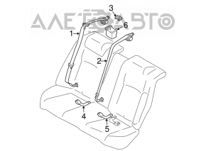 Centura de siguranță din spate dreapta pentru Infiniti G25 G35 G37 4d 06-14, culoare neagră.