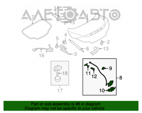 Blocare capac portbagaj Infiniti G25 G35 G37 4d 06-14