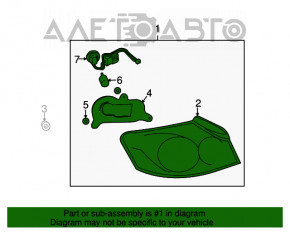 Lampa exterioară aripă dreaptă Infiniti G25 G35 G37 4d 06-14 cu găuri în geam.