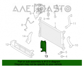 Deflectorul radiatorului stânga pentru Infiniti QX30 17- s-a desprins.