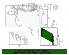 Radiatorul condensatorului de aer condiționat Kia Sorento 10-15 2.4, 3.3