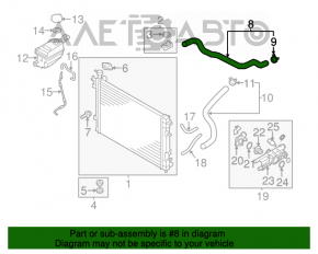 Furtunul de răcire superior Kia Sorento 10-15 2.4