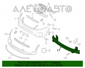 Amplificatorul de bara fata Kia Sorento 14-15 restilizat USA