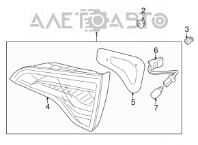 Lampa interioară pentru capacul portbagajului stânga Kia Sorento 14-15 restilizat halogen.