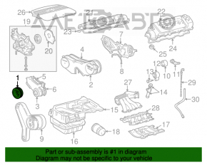 Шкив коленвала Toyota Highlander 08-13 hybrid 3MZ-FE