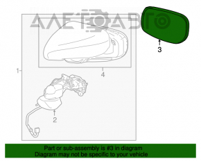 Зеркальный элемент левый Lexus IS250 IS350 06-13