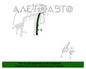 Geam ghidaj ușă spate stânga Lexus GX470 03-09