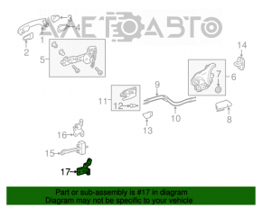 Buclele ușii din spate stânga jos Toyota Highlander 14-19