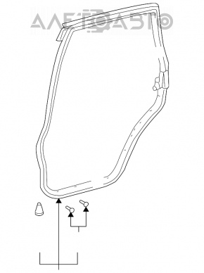 Garnitura pentru deschiderea ușii din spate, dreapta, pentru Lexus GX470 03-09.