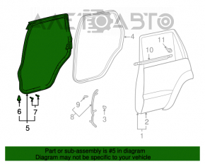 Garnitura pentru deschiderea ușii din spate, dreapta, pentru Lexus GX470 03-09