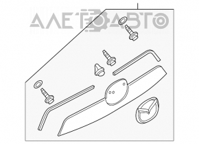 Молдинг двери багажника Mazda CX-5 13-16 под кнопку, с эмблемой, слом креп