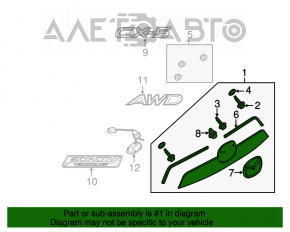 Moldura portbagaj Mazda CX-5 13-16 sub buton, cu emblema, suport rupt.