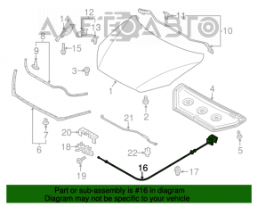 Трос открывания замка капота Mazda CX-5 13-16