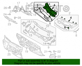 Grila stergatoarelor din plastic dreapta Mazda CX-5 13-16