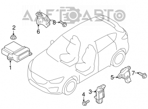 Modulul computerului airbag SRS pentru airbag-urile de siguranță Mazda CX-5 13-15