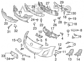 Amplificatorul de bara fata Mazda3 MPS 09-13