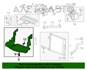 Дефлектор радиатора нижний Cadillac CTS 14- 2.0T нет фрагмента