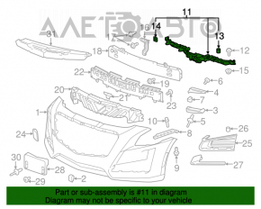 Крепление переднего бампера центр Cadillac CTS 14-
