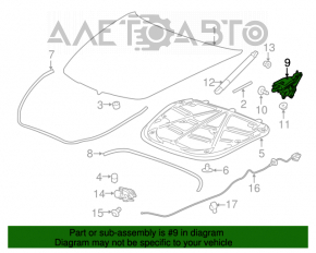 Bucla capotei dreapta Cadillac CTS 14-