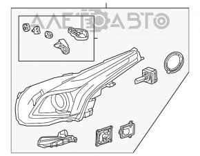 Far stânga față goală Cadillac CTS 14- halogen