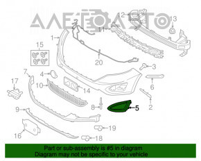 Capacul de protecție pentru farul de ceață dreapta Ford Edge 15-18 pre-restilizare