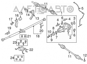 Ax cu roți spate dreapta Ford Edge 15-18