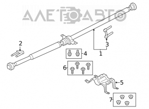 Arborele cardanic al mașinii Ford Edge 15-16 2.0T AWD ruginit