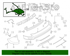 Montarea bumperului spate pentru Ford Escape MK3 13-16 pre-facelift cu senzori de parcare