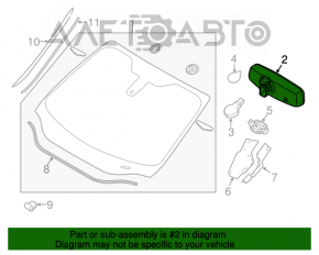 Oglindă interioară Ford C-max MK2 13-18 neagră cu auto-întunecare