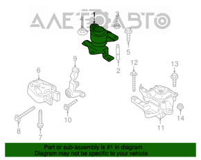 Pernele motorului dreapta Lincoln MKZ 13-20 hibrid